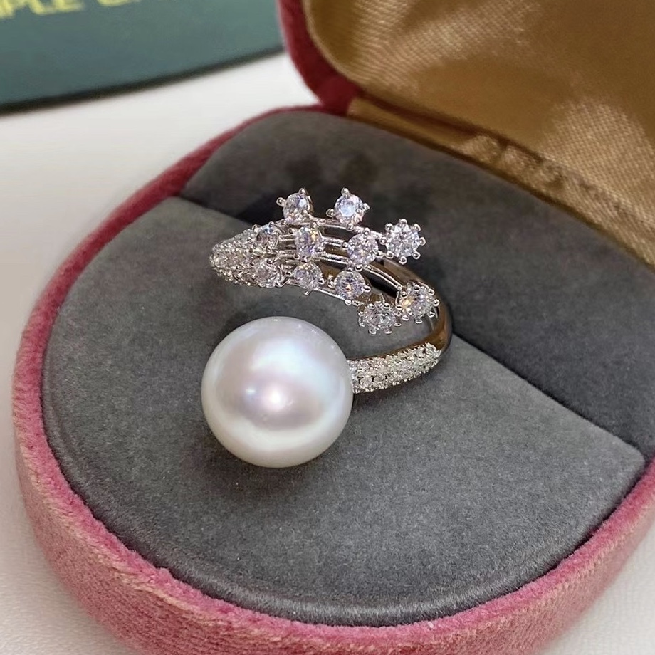 diy配件 s925纯银新款精工羽毛戒指空托 时尚配饰指环手工女 批发