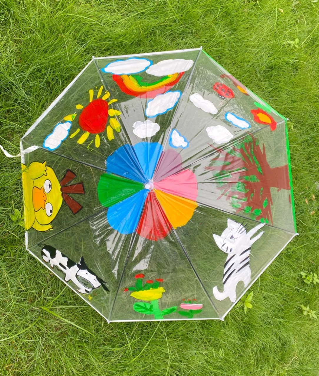 清明节手工diy手绘雨伞透明雨伞彩绘伞