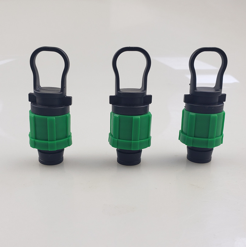 16毫米滴灌带绿色堵头 dn17滴灌管端盖塞 跨境滴灌带锁母堵头