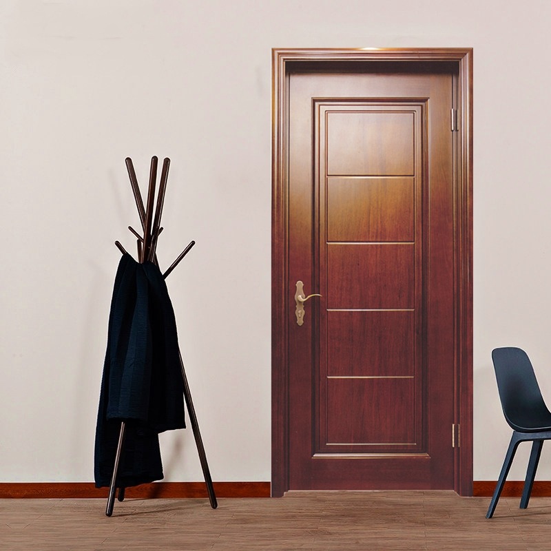 万家安【实木门】原木橡木门房间室内门简约中式雕花烤漆卧室门