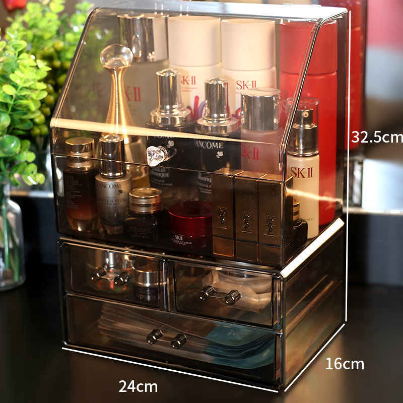 Cosmetic Storage Desktop Dustproof Lipstick Skin Care Products Storage Rack Household Dressing Table Large Capacity Finishing