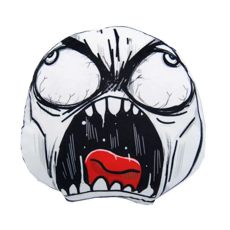 厂家来图来样定制logo毛绒异形抱枕创意卡通暴走漫画搞怪表情靠枕