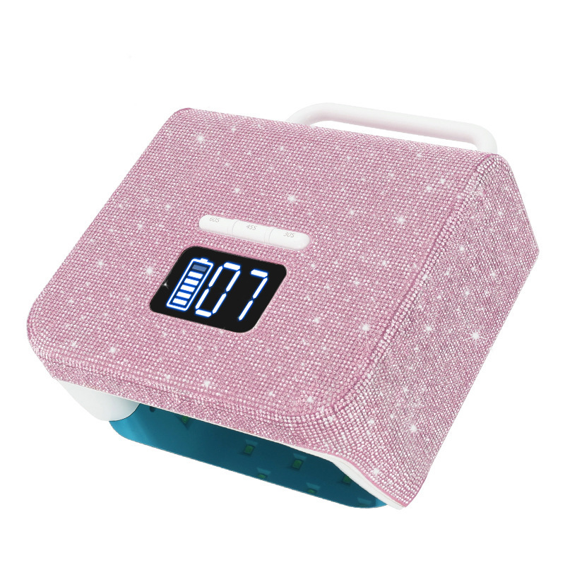 Cross-Border New Arrival Stick-on Crystals Hot Lamp Smart Wireless Power Storage Phototherapy Machine 220W High Power Quick-Drying Nail Salon Heating Lamp