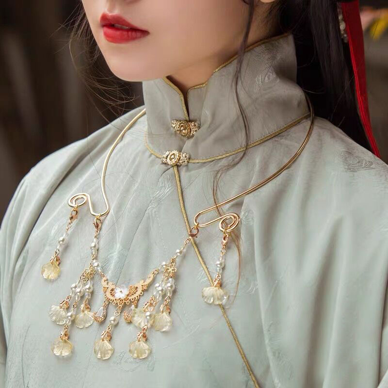 璎珞项圈明制汉服配饰古风项链流苏吊坠簪娘古装首饰少女宋制饰品