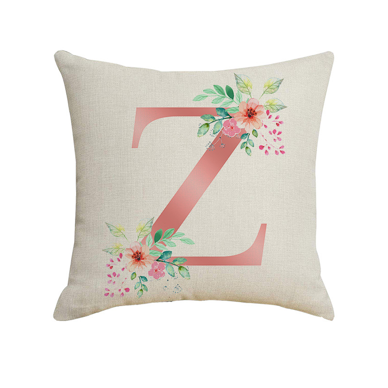 New Cross-Border Hot Selling Fresh Letters Series Pillow Cover Office Sofas Living Room Decoration Linen Cushion Cover