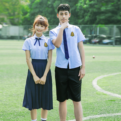 学院风毕业照【加十分】中学生校服毕业班服制服 英伦学院风衬衫