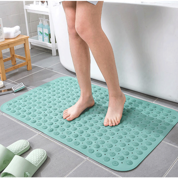 Transparent PVC Bathroom Mat Bath Mat Bathtub Mat Floor Mat Waterproof Gasket Floor Mat Large Size Anti-Slip Sucker Mat