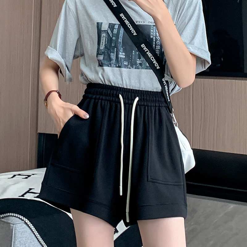 Sports Shorts Women's Summer Thin High Waist Loose Drooping Casual Pants A- line Slimming All-Matching Wide Leg Cropped Pants