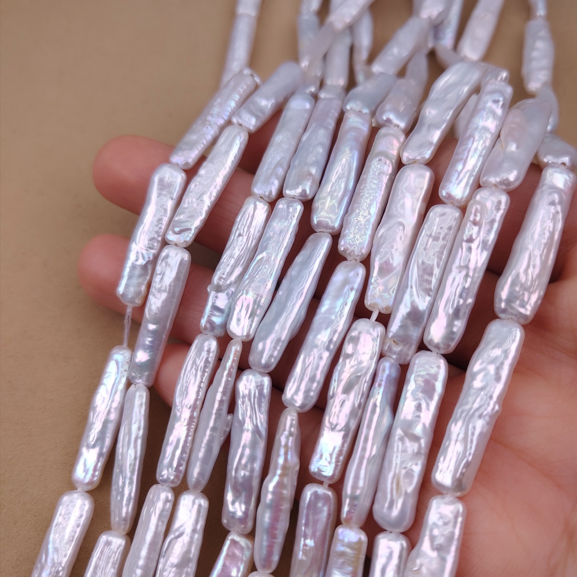 天然巴洛克珍珠小银条牙签淡水珍珠diy耳环项链半成品材料批发