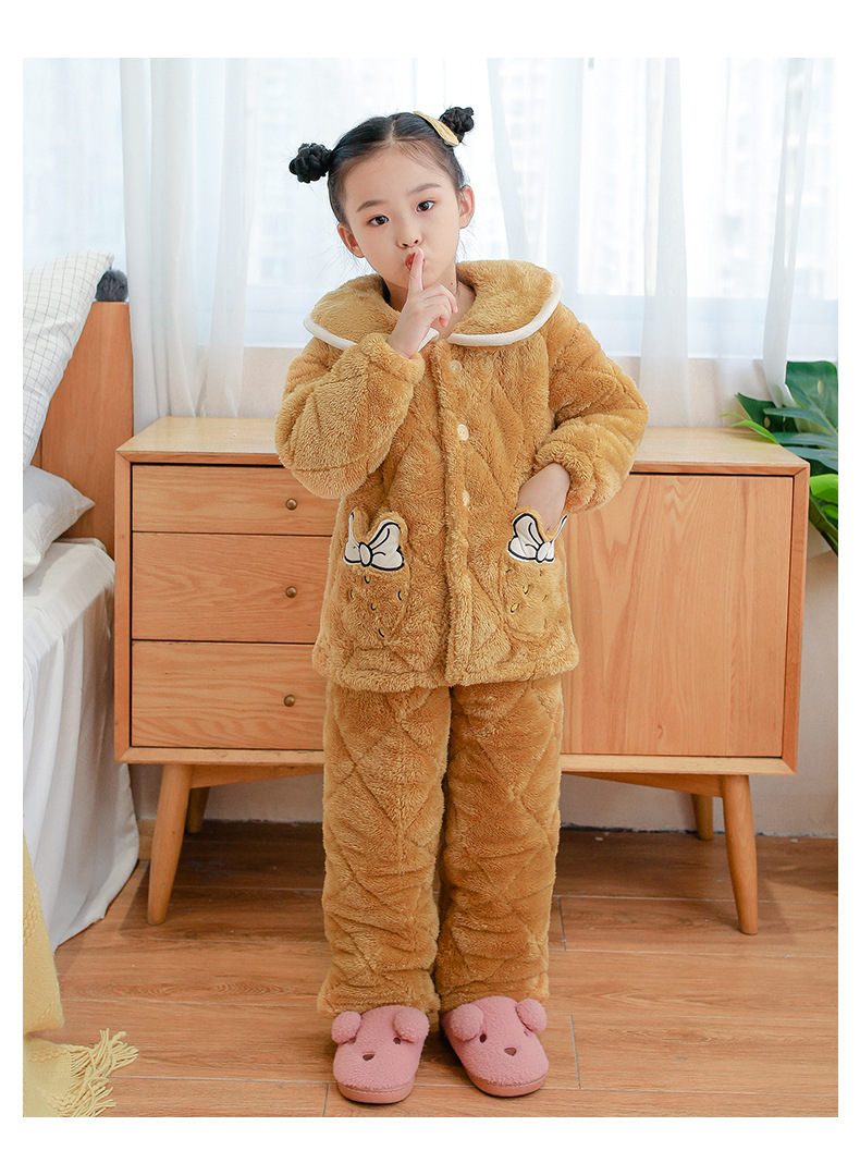 【工厂一件代发】儿童棉衣冬季棉服加厚时尚睡棉袄家居服外套装女