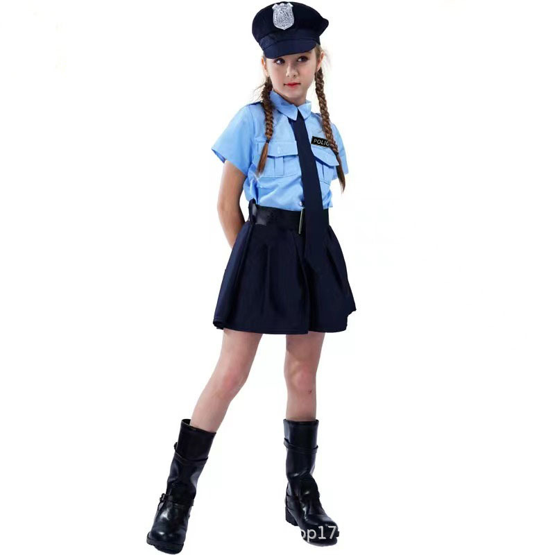 halloween children‘s performance clothing captain pilot astronaut traffic police firefighter small police doctor test suit