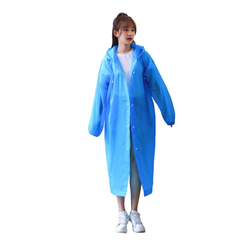 Factory Wholesale Thickened Eva Non-Disposable Adult One-Piece Raincoat Men's and Women's Portable Outdoor Travel Poncho Suit