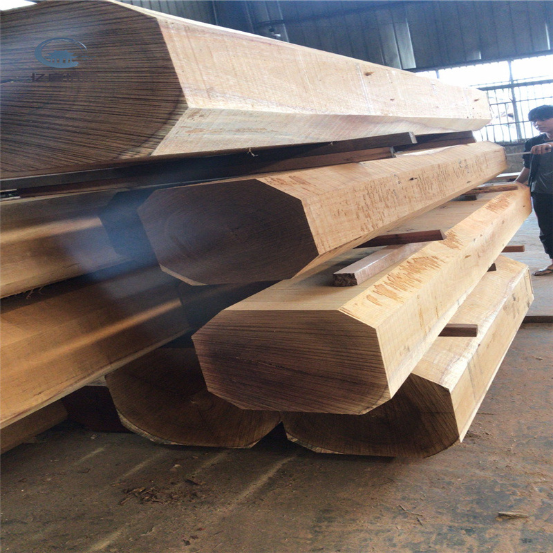 印尼菠萝格户外木扶手造型 南美菠萝格河道栏杆防腐木扶手定制