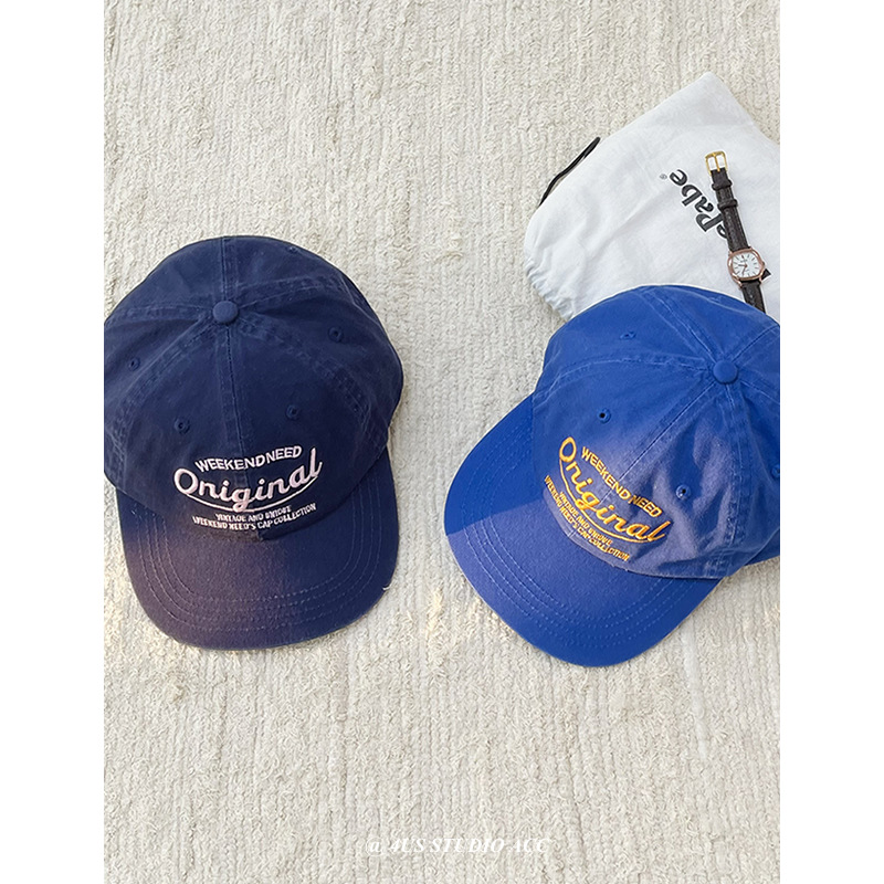 韩国小众复古软顶刺绣字母棒球帽女街头潮牌平檐嘻哈鸭舌帽显脸小