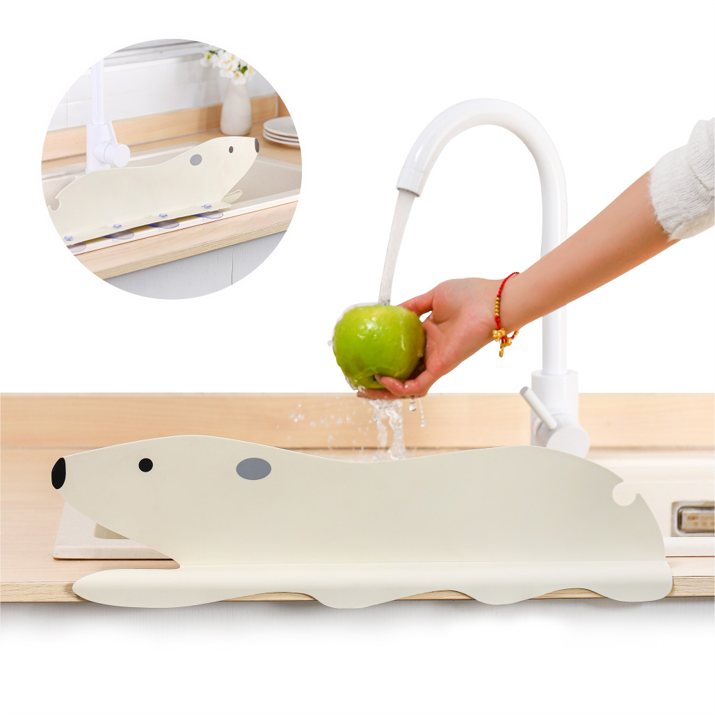 New Vegetable Washing Sink Sink Water-Proof Baffle Suction Disc Splash-Proof Kitchen Countertop household Bear Water Barrier