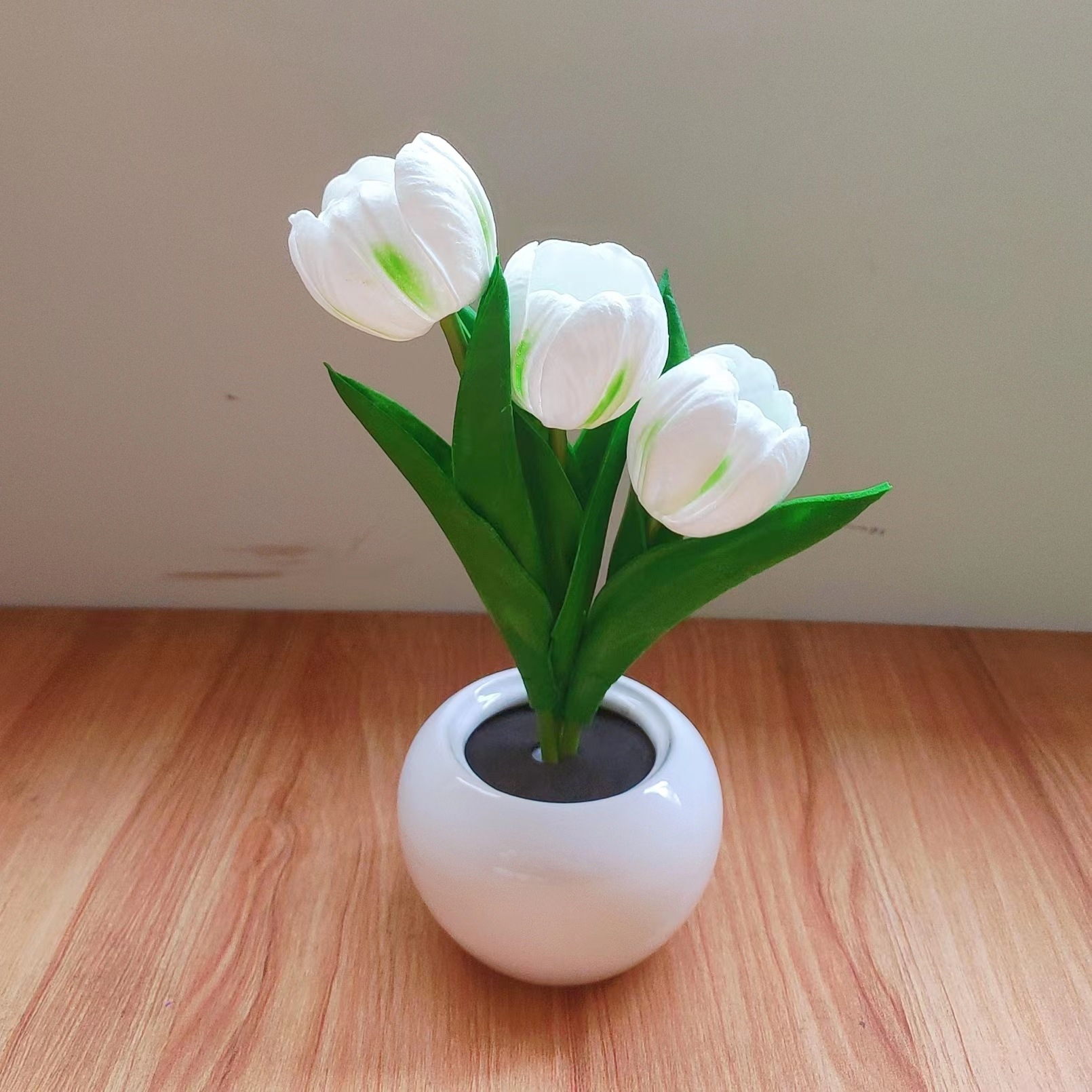 New Led Tulip Small Night Lamp Simulation Bouquet Bedroom Bedside Decoration Ambience Light Father's Day Creative Gift