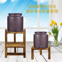 宜兴紫砂水缸储水罐带龙头陶瓷过滤储水缸家用大小号抽水泡茶水桶