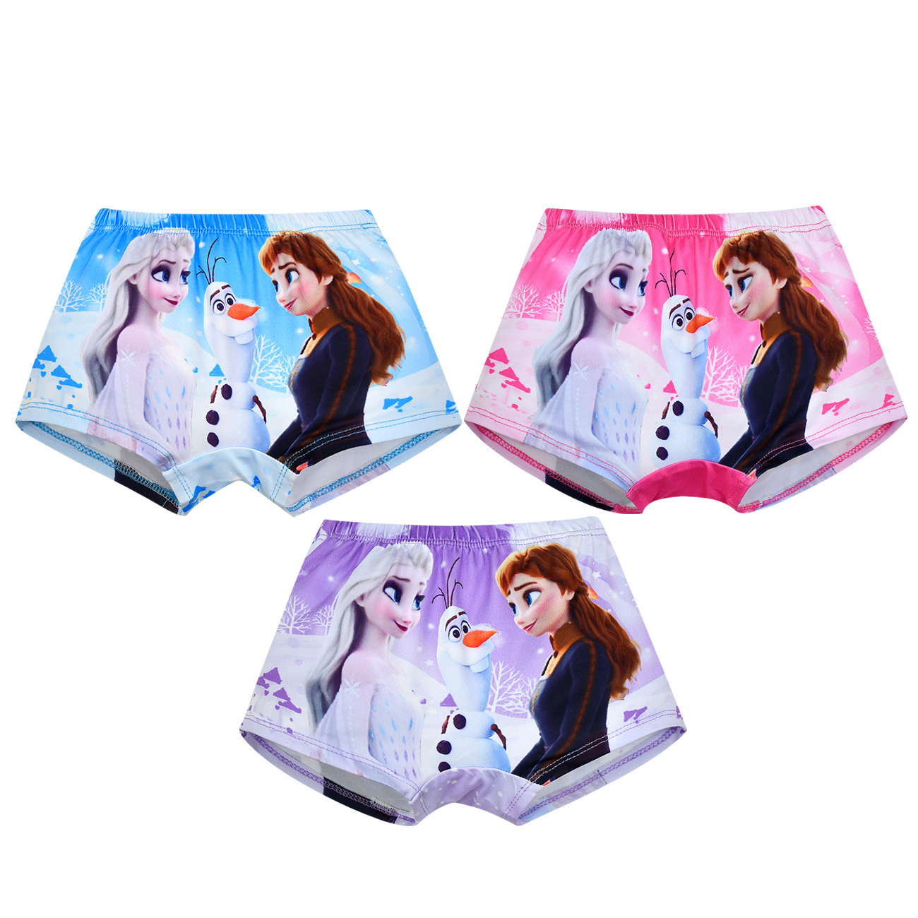 跨境货源 冰雪奇缘 艾莎安娜儿童内裤卡通幼儿内裤三角平边四角裤