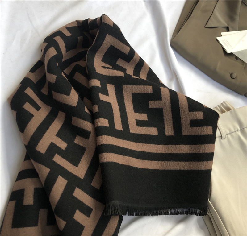 Autumn and Winter New Cashmere-like Dongdaemun Scarf TikTok Live Streaming on Kwai Thickened Warm Shawl WeChat Express