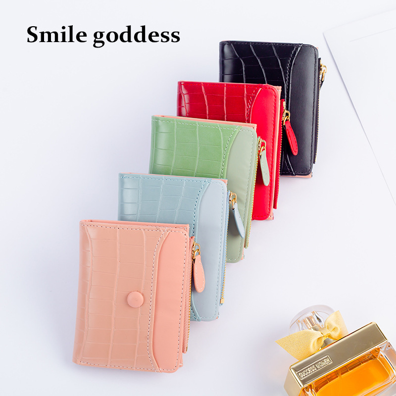 跨境爆款2024钱包女长款日韩刺绣复古磨砂包盖式三折大钱夹零钱包