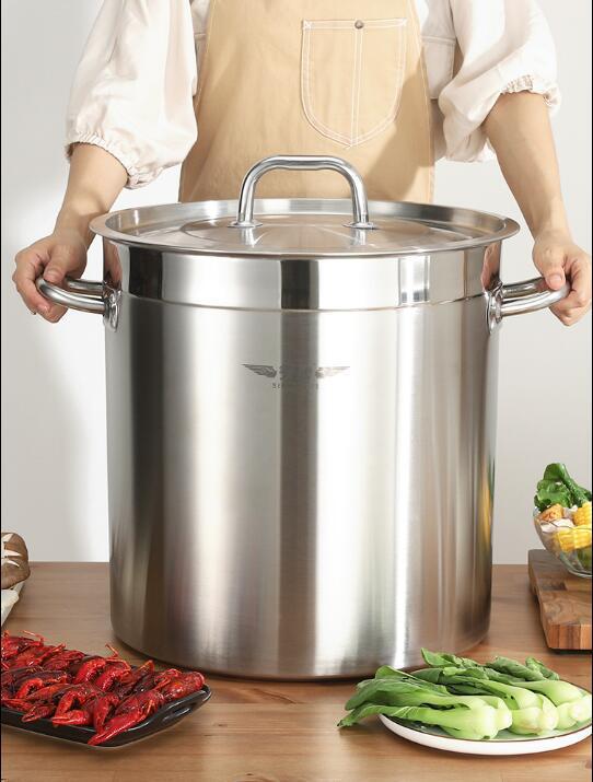 Stainless Steel Soup Bucket Soup Pot Thickened Large Capacity Soup with Lid Grain Bucket Meat Stewed with Soy Sauce and Strained before Serving Barrels Hotel Canteen Factory Direct Sales