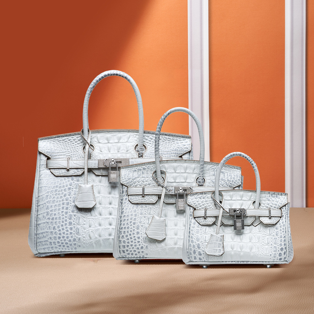 鳄鱼纹喜马拉雅真皮女包头层牛皮包奢侈品大牌轻奢铂金包直播货源