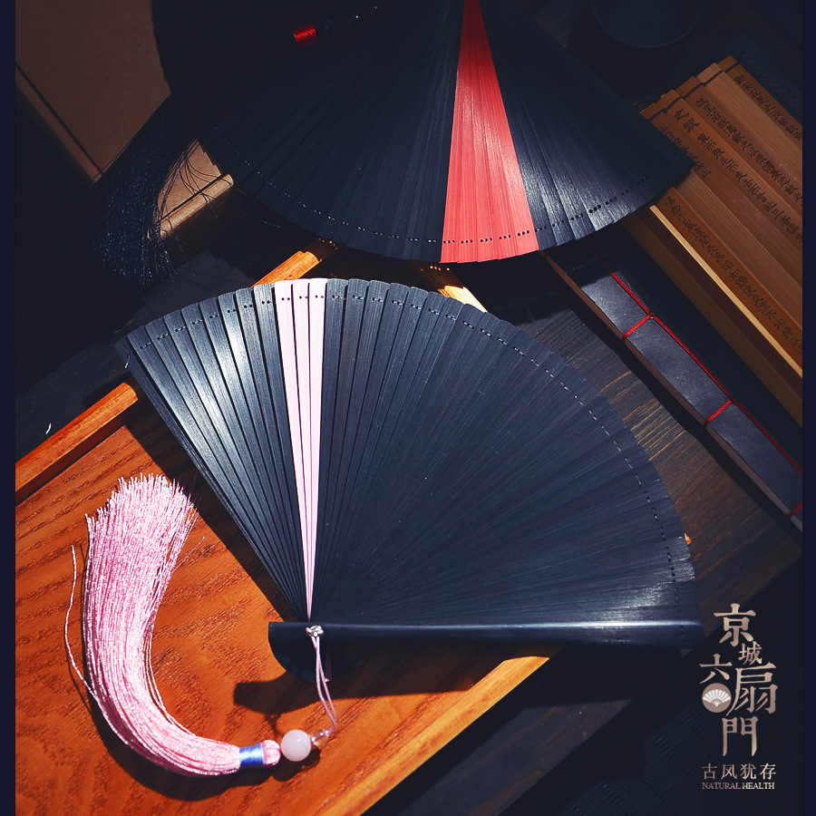 头青竹扇子全竹扇纯色小风女巴掌扇古风旗袍拍摄道具跳舞蹈扇