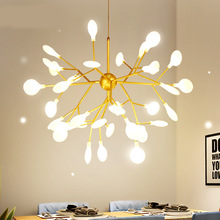 北欧客厅吊灯后现代简约树枝餐厅卧室灯创意个性服装店萤火虫灯具