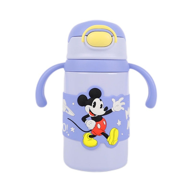 Disney Children's Thermos Mug 316 Stainless Steel Baby Straw Kettle Kindergarten Water Pot Drop-Proof and Portable Cup