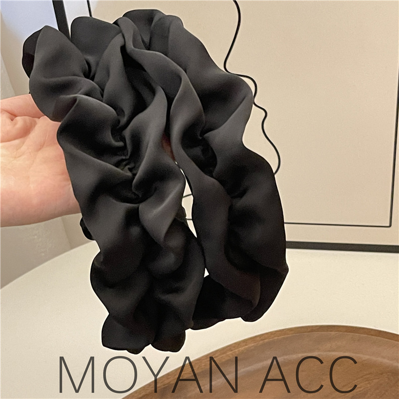 Temperament Black Color & Pleats Fabric Headband Female Headdress Outdoor All-Matching Fashion Wide-Edged Headband Hair Accessories Simple Hairband