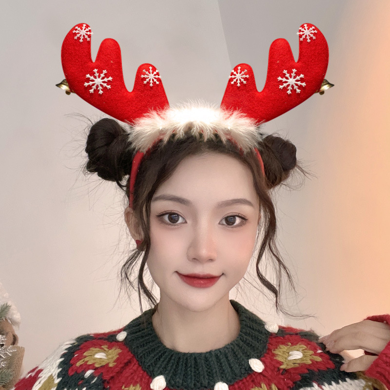 Christmas Headband 2022 New Online Red Big Bow Headband Female Wholesale Hairpin Children's Holiday Small Gift