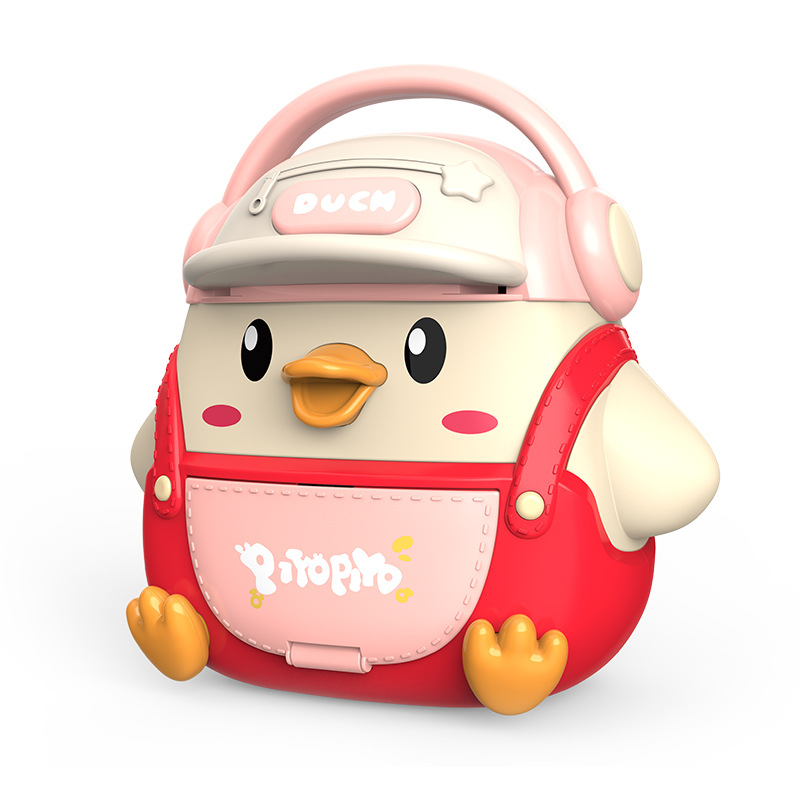 Savings Bank Cartoon Cute Duck Children's Backpack Coin Bank Smart Fingerprint Password Toy with Light Music