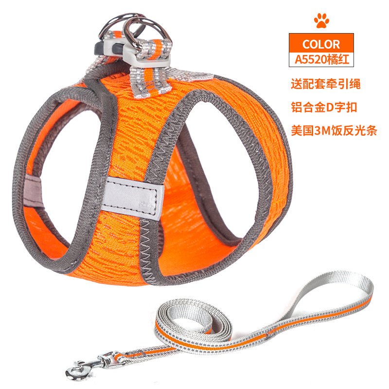 Pet Cat High-End Vest Cat Chest Back Hand Holding Rope Go out Anti Breaking Loose Not Tight