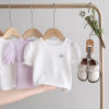 女童木耳邊短袖T恤2022新款夏季兒童裝嬰兒圓領上衣女寶寶打底衫