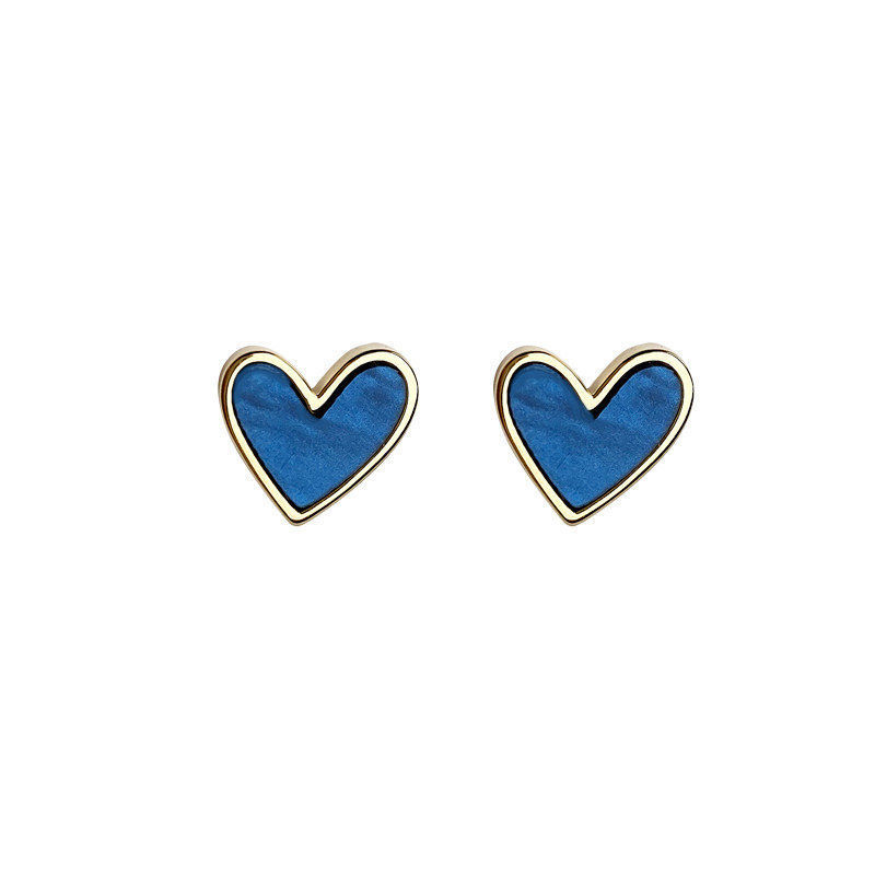 Blue Love Earrings 2021 New Trendy Korean Temperament Online Celebrity Earrings round Face Slimming Elegant Fashion Earrings