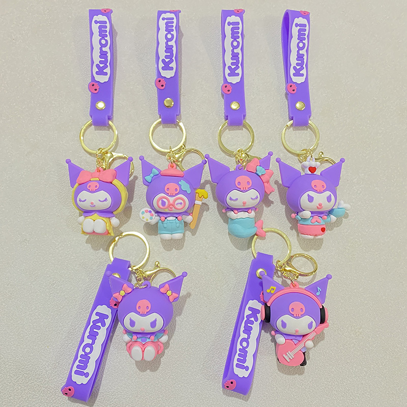 cross-border cartoon music sanrio clow m keychain doll car key chain handbag pendant cute gift