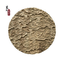 东阳木雕实木花片 中式祥云装饰圆形浮雕贴花装饰