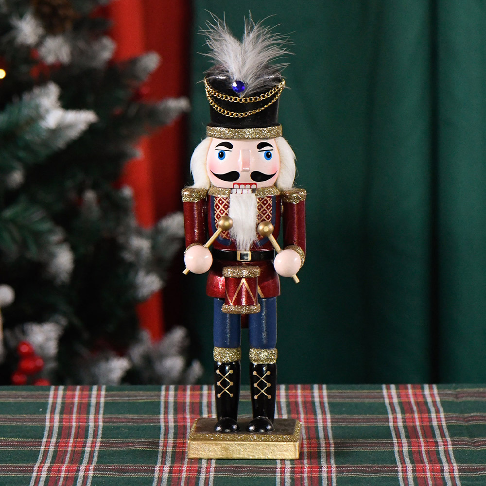 Flash New 25cm Pearl Pink Nutcracker Christmas Decoration European Home Creative Small Ornaments