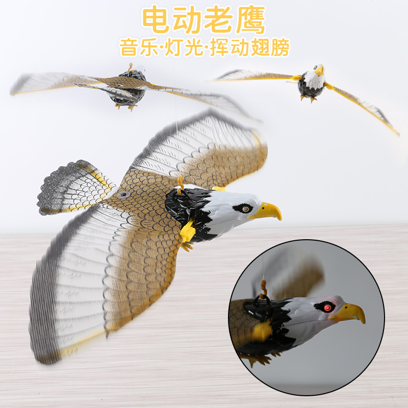 工厂直销电动吊线老鹰带灯光飞鹰飞鸟玩具跑江湖热卖玩具货源批发