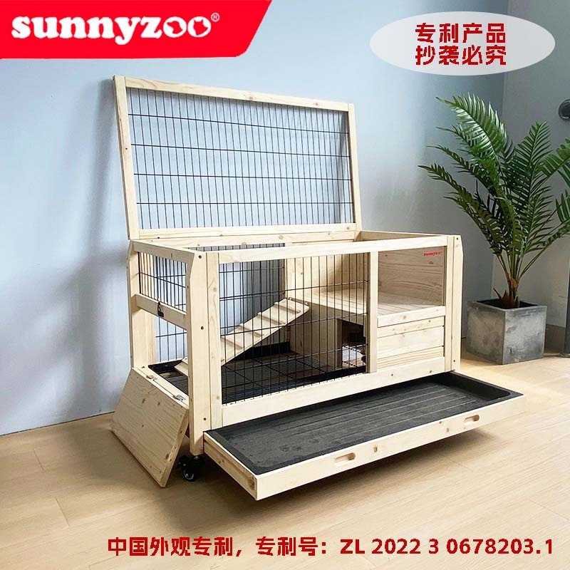 兔笼实木移动带轮网红房荷兰猪笼子龙猫兔窝豚鼠室内芦丁鸡刺猬笼