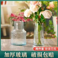 玻璃花瓶高级感简约ins风创意乾燥花鲜花水培透明花瓶摆件客厅就