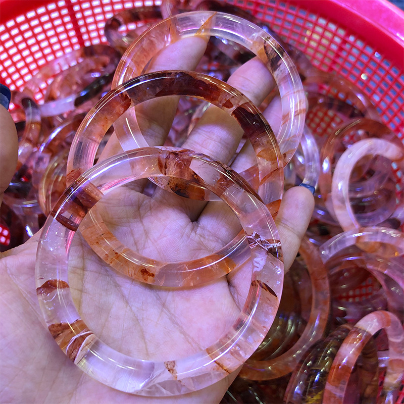 厂家批发红胶花手镯 民族风异象水晶手镯 亚马逊跨境三世三世手镯