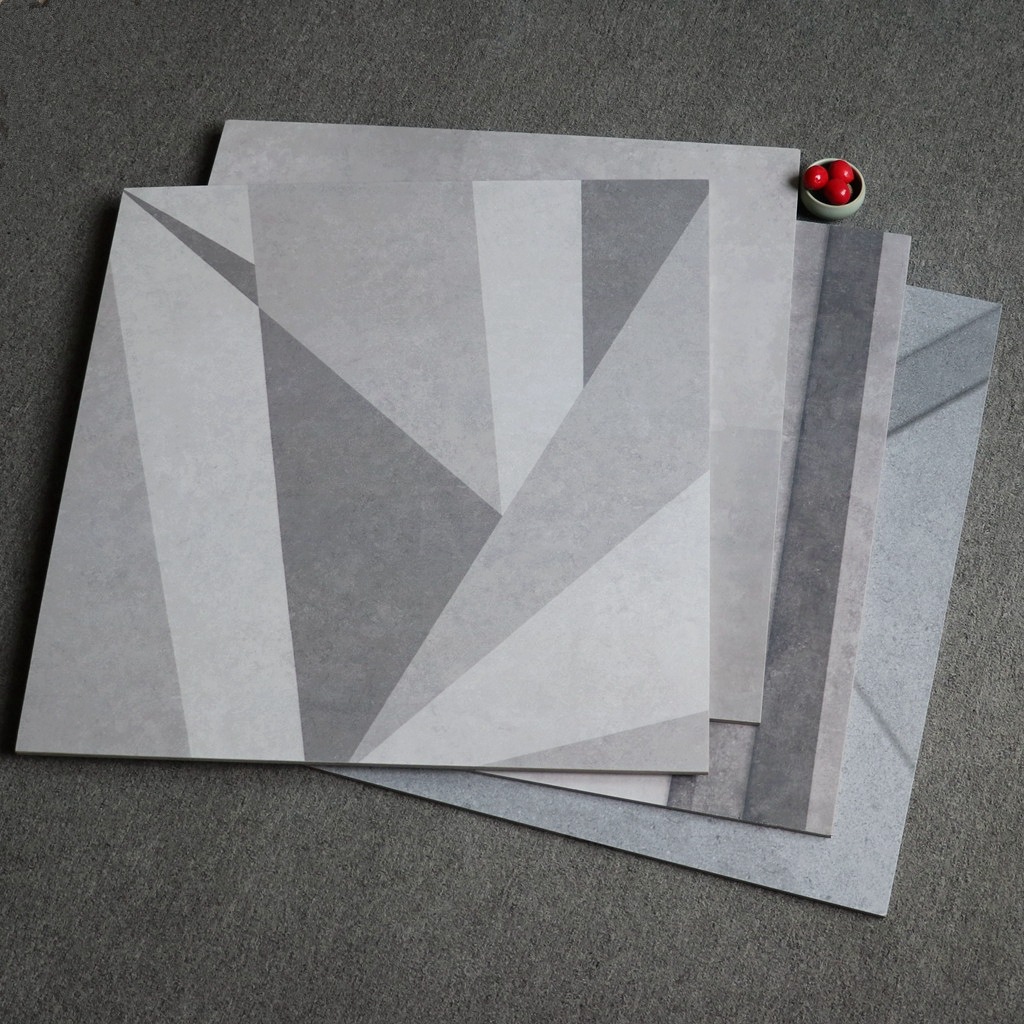 北欧灰色水泥仿古砖60x60几何拼花瓷砖客厅卧室餐饮哑光防滑地砖