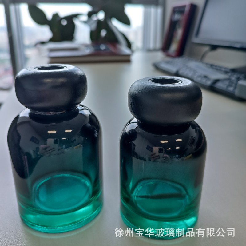 酒店高级感无火香薰瓶绿宝可莱茵兰无火藤条香氛瓶精油瓶空瓶子