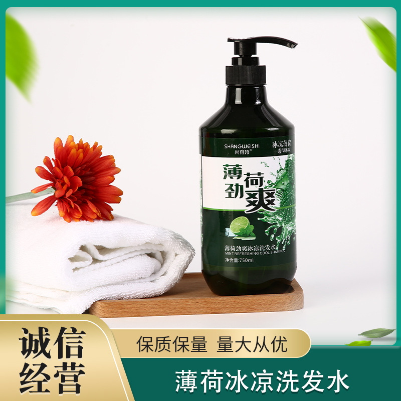 冰疗洗发乳 清凉冰爽型男女学生冰凉薄荷柔顺大瓶装洗发水750ml