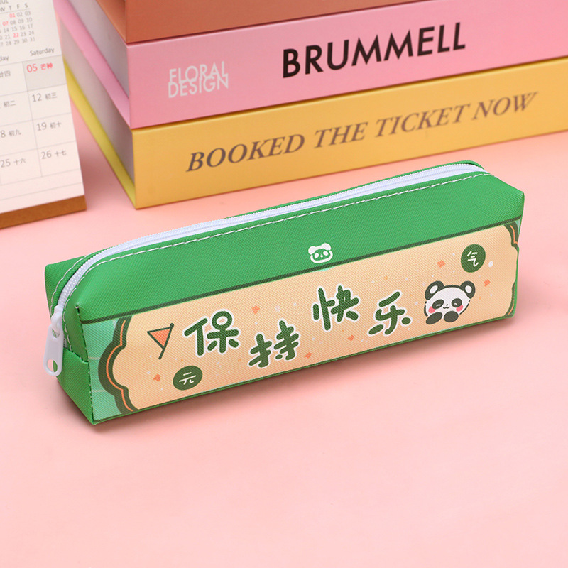 Student Cute Cartoon Pencil Case Girl Inspirational Text Stationery Case Children Gift Prizes Pencil Case Pencil Box Wholesale