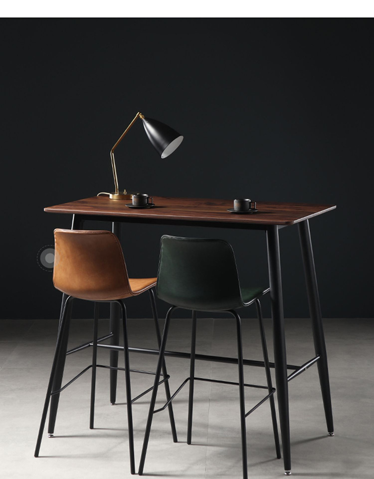 长方形吧桌吧台工业风铁艺餐桌咖啡厅奶茶店高脚桌子洽谈谈判桌椅