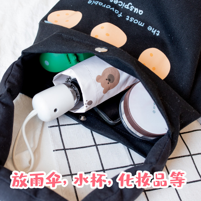 2022 New Korean Canvas Handbag Lunch Box Bag Work Hand Holding Bucket Bag Lunch Bag Small Cloth Bag