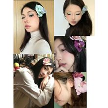 今世戴花 蝴蝶结兰花朵边夹女氛围感拍照出片刘海夹海边度假头饰