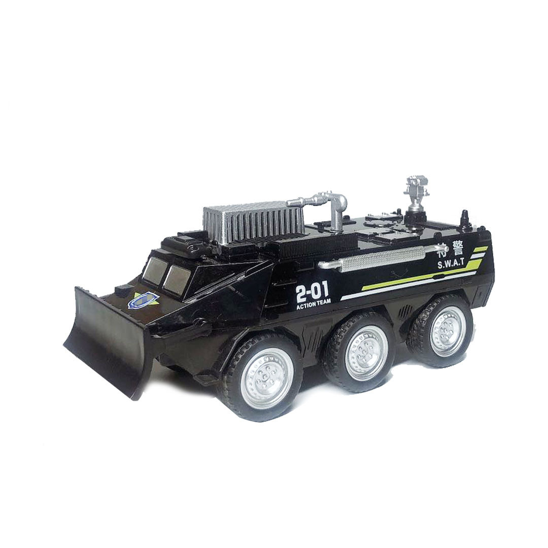 德立信儿童益智玩具军事车特警玩具车警车模型男孩礼物滑行装甲车
